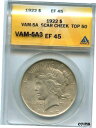 C3786- 1922 VAM-5A3 スカーチーク「R7」 トップ 50 ピースダラー ANACS XF45C3786- 1922 VAM-5A3 SCAR CHEEK "R7" TOP 50 PEACE DOLLAR ANACS XF45