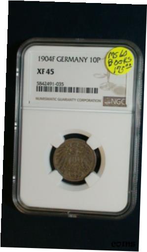 ڶ/ʼݾڽա ƥ    [̵] 1904F Germany Ten Pfennig NGC XF45 CIRCULATED 10P Coin PRICED TO SELL!