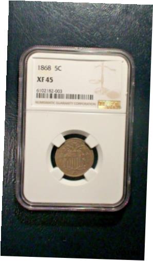 ڶ/ʼݾڽա ƥ    [̵] 1868 SHIELD NICKEL NGC XF45 CIRCULATED 5C Coin BUY IT NOW!