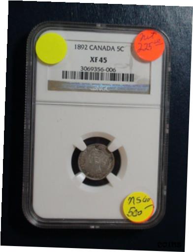 ڶ/ʼݾڽա ƥ  1892 Canada Five Cents NGC XF45 SILVER BETTER DATE 5C Coin PRICED TO SELL NOW! [̵] #sct-wr-009507-906