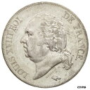  アンティークコイン コイン 金貨 銀貨   France, Louis XVIII, 5 Francs, 1822, Lille, AU(50-53), Silver