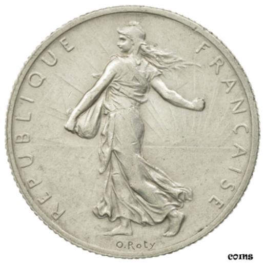  アンティークコイン コイン 金貨 銀貨   France, Semeuse, 2 Francs, 1913, Paris, AU(50-53), Silver, KM:845.1