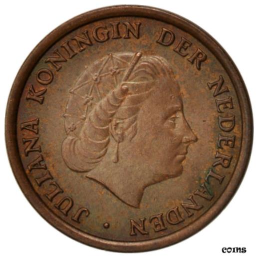  アンティークコイン コイン 金貨 銀貨   Netherlands, Juliana, Cent, 1955, AU(50-53), Bronze, KM:180