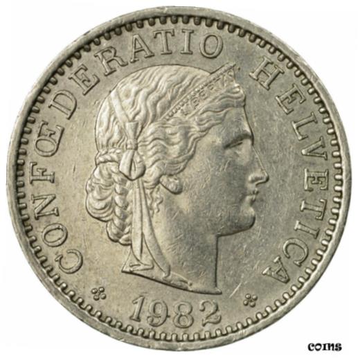 【極美品/品質保証書付】 アンティークコイン コイン 金貨 銀貨 [送料無料] [#536879] Coin, Switzerland, 20 Rappen, 1982, Bern, AU(50-53), Copper-nickel