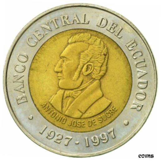  アンティークコイン コイン 金貨 銀貨   Ecuador, 100 Sucres, 1997, AU(50-53), Bi-Metallic, KM:101