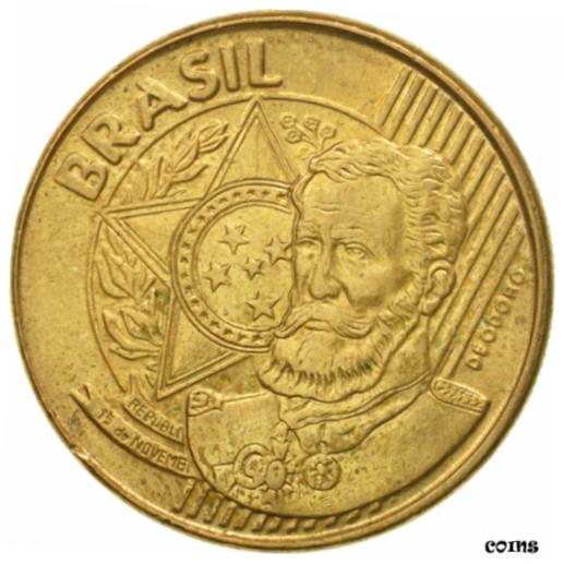  アンティークコイン コイン 金貨 銀貨   Coin, Brazil, 25 Centavos, 2010, AU(50-53), Bronze Plated Steel