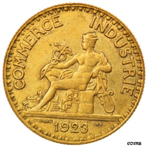  アンティークコイン コイン 金貨 銀貨   Coin, France, Chambre de commerce, 2 Francs, 1923, Paris, AU(50-53)