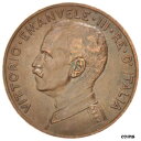 【極美品/品質保証書付】 アンティークコイン コイン 金貨 銀貨 [送料無料] [#13912] ITALY, 5 Centesimi, 1918, Rome, KM #42, AU(50-53), Bronze, 25, 5.00