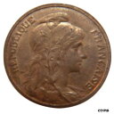  アンティークコイン コイン 金貨 銀貨   FRANCE, Dupuis, 5 Centimes, 1907, Paris, KM #842, AU(50-53), Bronze