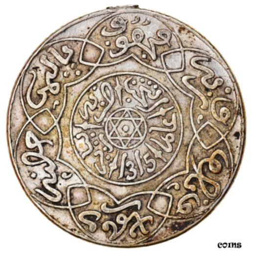  アンティークコイン コイン 金貨 銀貨   Coin, Morocco, 'Abd al-Aziz, 2-1/2 Dirhams, 1897, Paris, AU(50-53)