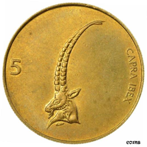  アンティークコイン コイン 金貨 銀貨   Coin, Slovenia, 5 Tolarjev, 1998, AU(50-53), Nickel-brass, KM:6