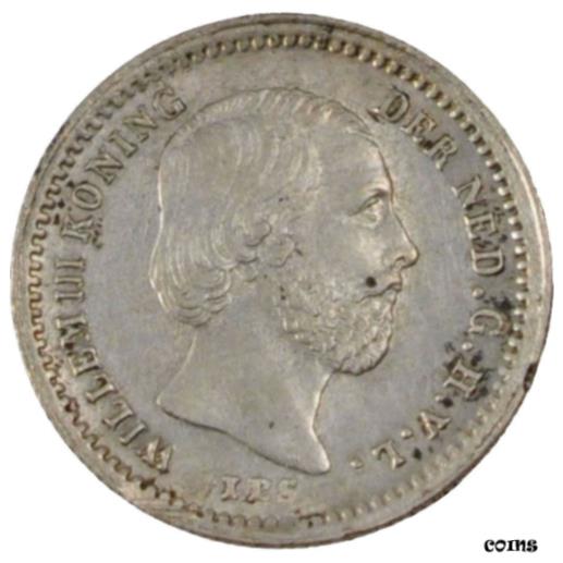【極美品/品質保証書付】 アンティークコイン コイン 金貨 銀貨 送料無料 150321 NETHERLANDS, 5 Cents, 1879, KM 91, AU(50-53), Silver, 12.5, 0.69
