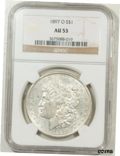 ڶ/ʼݾڽա ƥ    [̵] 1897-O MORGAN DOLLAR - NGC AU-53 WHITE!