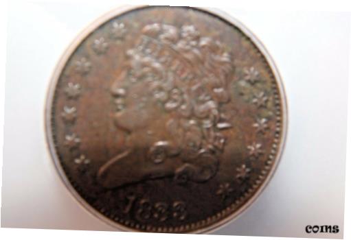 ڶ/ʼݾڽա ƥ    [̵] 1833 Classic Head Half Cent, ICG AU-53