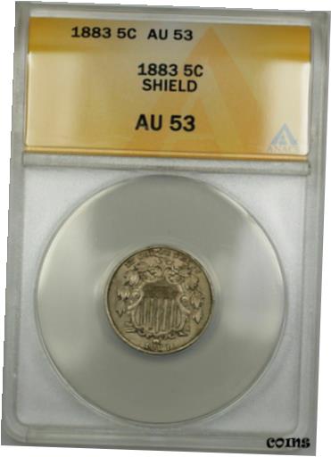 yɔi/iۏ؏tz AeB[NRC RC   [] 1883 Shield Nickel 5c Coin ANACS AU-53 PRX