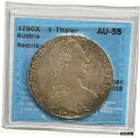 【極美品/品質保証書付】 アンティークコイン コイン 金貨 銀貨 送料無料 1780X Austria 1 Thaler Silver Coin Maria Theresia - AU55 6928