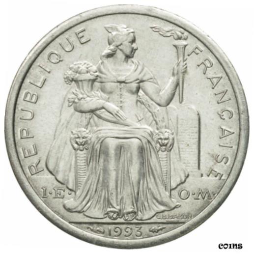 【極美品/品質保証書付】 アンティークコイン コイン 金貨 銀貨 [送料無料] [#433736] Coin, French Polynesia, Franc, 1993, Paris, AU(55-58), Aluminum, KM:11
