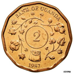 【極美品/品質保証書付】 アンティークコイン コイン 金貨 銀貨 [送料無料] [#588077] Coin, Uganda, 2 Shillings, 1987, AU(55-58), Copper Plated Steel, KM:28