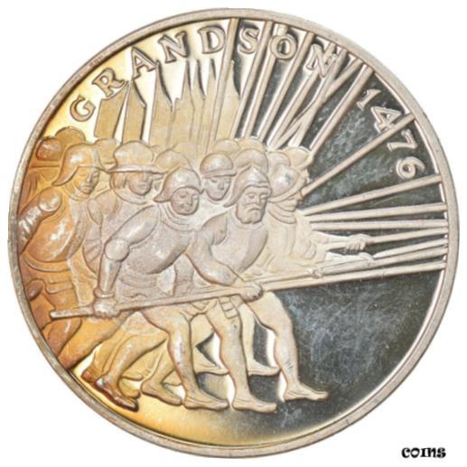  アンティークコイン コイン 金貨 銀貨   Switzerland, Medal, Bataille de Grandson, History, MS(60-62), Silver