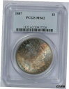 1887 P モルガン ドル PCGS MS62 美しい調色、素晴らしい色彩!1887 P Morgan Dollar PCGS MS62 Beautiful toning, great colors!