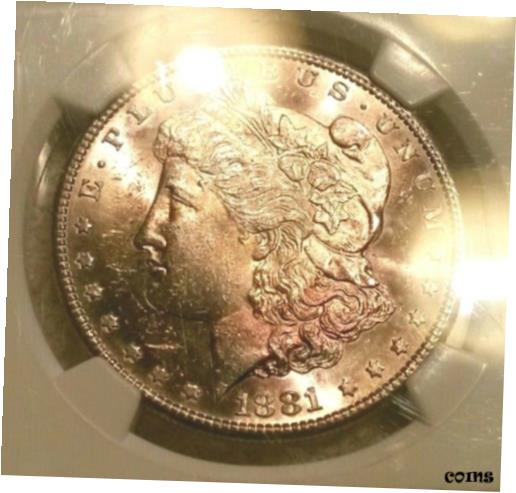  アンティークコイン コイン 金貨 銀貨  1881-S Morgan Dollar MS62 NGC Light Pink Toning Obv w P/L Qualities ?