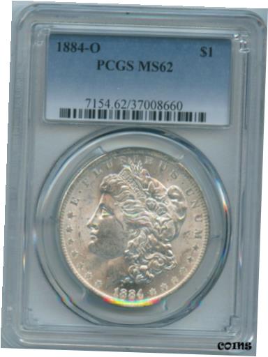 ڶ/ʼݾڽա ƥ    [̵] 1884 O PCGS MS62 Morgan Silver Dollar $1 US Mint 1884-O PCGS MS-62 PQ Coin !