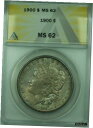 1900 モーガン シルバー ダラー $1 コイン ANACS MS-62 トーン (28)1900 Morgan Silver Dollar $1 Coin ANACS MS-62 Toned (28)(3)