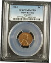  アンティークコイン コイン 金貨 銀貨  1964 DDR, FS-802 LINCOLN CENT PCGS MS62BN 408046