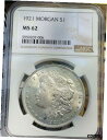 yɔi/iۏ؏tz AeB[NRC RC   [] 1921-P Morgan Silver Dollar NGC MS62