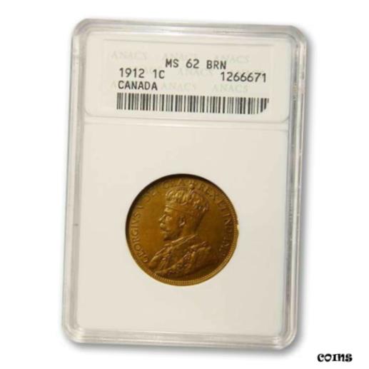 ڶ/ʼݾڽա ƥ    [̵] Canada Large Cent 1912 ANACS MS 62 Bn KM 21