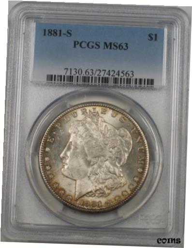 yɔi/iۏ؏tz AeB[NRC RC   [] 1881-S US Morgan Silver Dollar $1 Coin PCGS MS-63 Toned (BR-13 H)