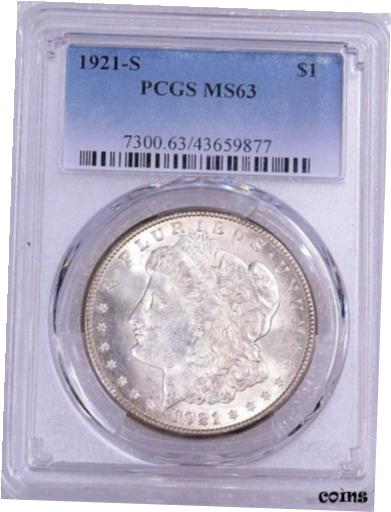 ڶ/ʼݾڽա ƥ    [̵] 1921 S Morgan Silver Dollar PCGS MS63 Original White Frosty Luster PQ #B367