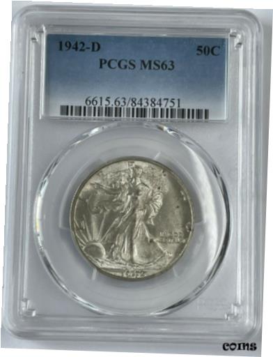 yɔi/iۏ؏tz AeB[NRC RC   [] 1942 D Walking Liberty 90% Silver Half Dollar PCGS MS63