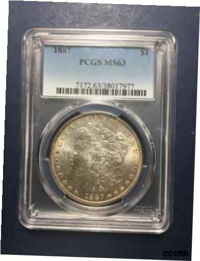 【極美品/品質保証書付】 アンティークコイン コイン 金貨 銀貨 [送料無料] 1887 Morgan Silver Dollar, PCGS, MS 63