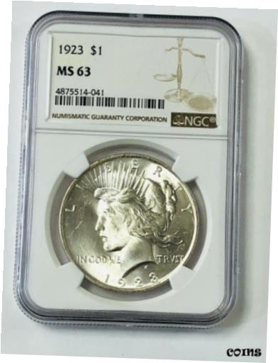 yɔi/iۏ؏tz AeB[NRC RC   [] 1923 $1 Peace Dollar Silver - NGC MS63 #741