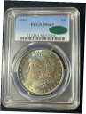 1881- モーガン シルバー ダラー、PCGS、MS-63、CAC、エレクトリック ブルー & マゼンタ調色1881- Morgan Silver Dollar, PCGS, MS-63, CAC, electric blue & magenta toning(3)