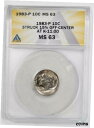 yɔi/iۏ؏tz AeB[NRC RC   [] 1983 P ROOSEVELT DIME 10C ANACS MS 63 UNC - MINT ERROR 15% OFF CENTER (469)