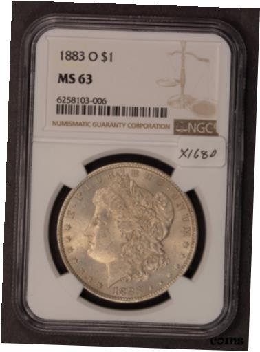 yɔi/iۏ؏tz AeB[NRC RC   [] 1883-O $1 Morgan Silver Dollar - Luster - Original Toning - NGC MS 63 - X1680
