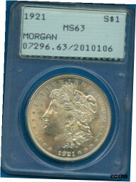 【極美品/品質保証書付】 アンティークコイン コイン 金貨 銀貨 [送料無料] 1921 P PCGS MS63 Morgan Silver Dollar $1 US Mint 1921-P MS-63 Rare Rattler PQ !