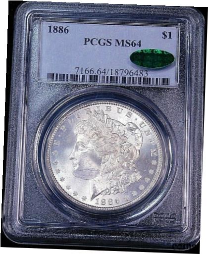ڶ/ʼݾڽա ƥ    [̵] 1886 P Morgan Silver Dollar PCGS MS64 CAC White Superb Frosty Luster PQ #GE740