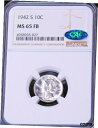 1942-S マーキュリー ダイム NGC MS65FB CAC ブラスト ホワイト フルバンド スーパー ラスター PQ #GC2261942-S Mercu...