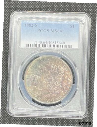 yɔi/iۏ؏tz AeB[NRC RC   [] 1882 S $1 Morgan Silver Dollar PCGS MS64 Toned / Color