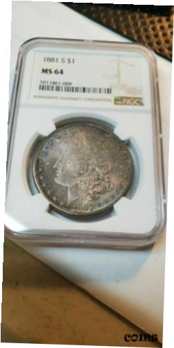 ڶ/ʼݾڽա ƥ    [̵] 1881-S $1 Morgan Silver Dollar Toned NGC MS64 Monster Toning (Slab380)