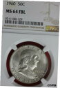 yɔi/iۏ؏tz AeB[NRC RC   [] 1960 P Full Bell Line MS 64 Ben Franklin Half Dollar NGC Graded Slab OCE 691