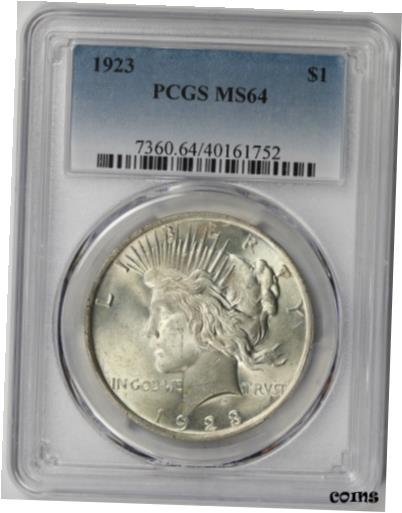ڶ/ʼݾڽա ƥ    [̵] 1923 Peace Dollar Silver $1 MS 64 PCGS