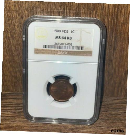 楽天金銀プラチナ　ワールドリソース【極美品/品質保証書付】 アンティークコイン コイン 金貨 銀貨 [送料無料] 1909-P VDB Lincoln Wheat Cent Penny - NGC Graded MS 64 RB Mint Red/Brown
