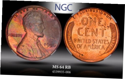 ץʡɥ꥽㤨֡ڶ/ʼݾڽա ƥ    [̵] 1956 LINCOLN WHEAT CENT PENNY NGC MS64RB NEON GREEN RED BU TONED COLOR UNCפβǤʤ89,250ߤˤʤޤ