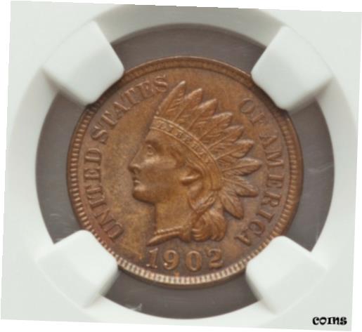 【極美品/品質保証書付】 アンティークコイン コイン 金貨 銀貨 [送料無料] 1902 1C Indian Head NGC Certified MS64 Brown Turn of the Century Penny