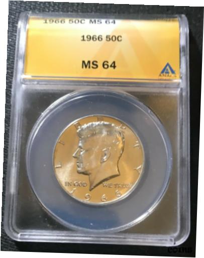 ڶ/ʼݾڽա ƥ    [̵] 1966 KENNEDY 40% SILVER HALF DOLLAR - ANACS MS64