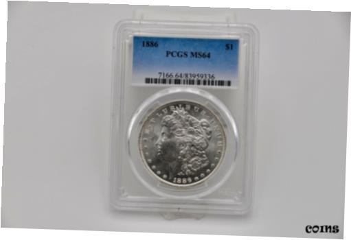 【極美品/品質保証書付】 アンティークコイン コイン 金貨 銀貨 [送料無料] 1886-P PCGS MS64 Morgan Silver Dollar - Rim Toning - Clean and Sharp